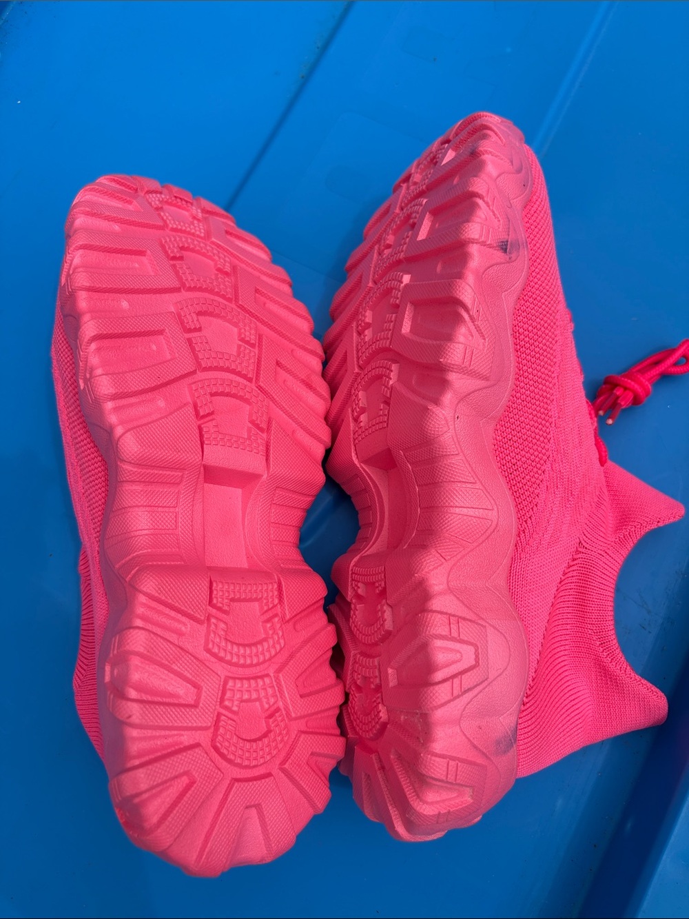 Hot Pink Knit Slip-On Sneakers - Picture 3 of 6